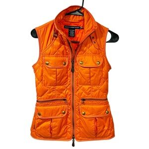 Ralph Lauren Sport Orange 1995 Quilted Utility Vest Women’s Size XS